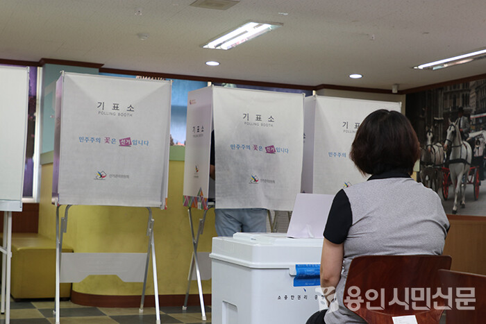 2018년 지방선거 당시 투표장 모습.